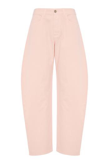 Round-leg denim jeans in pale rose
