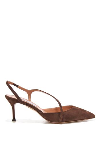 Dynasty 65 suede slingback pumps in espresso