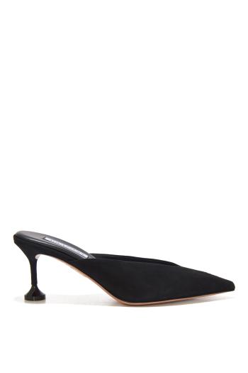 Bisous 65 suede mule pumps in black