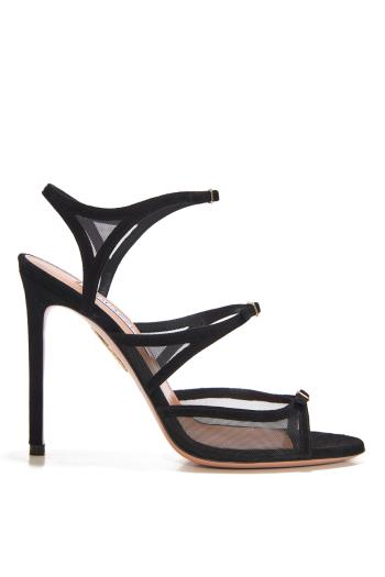 Jalila 105 suede and mesh sandals in black