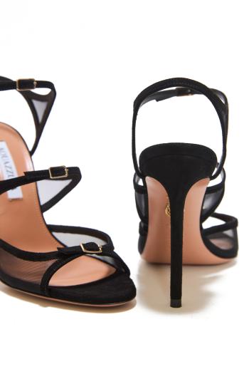 Jalila 105 suede and mesh sandals in black