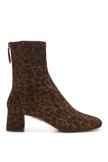Saint Honoré 50 leopard-print suede ankle boots in brown