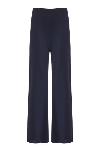 Braddock satin wide-leg pants in navy