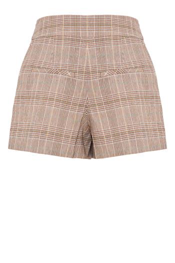 Haina pleated cotton and linen shorts in raisin