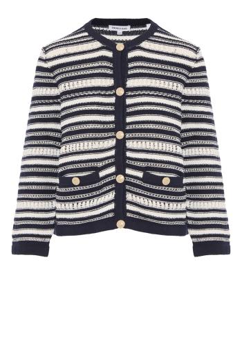 Bellingham pointelle cotton cardigan in navy