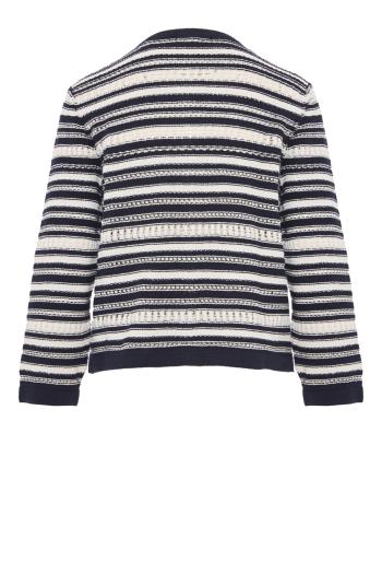 Bellingham pointelle cotton cardigan in navy