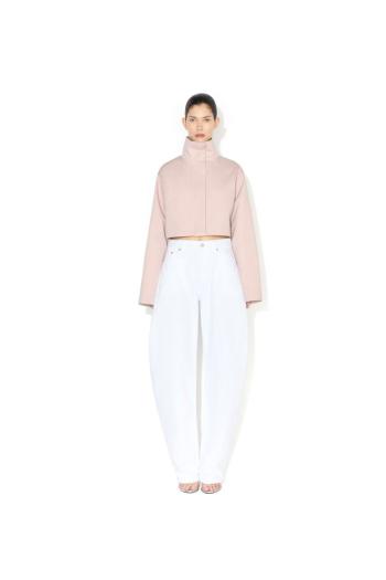 Round denim jeans in white 