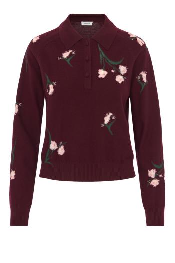 ΜΠΛΟΥΖΑ FLORAL KNIT POLO NECK JUMPER