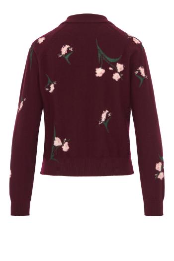 ΜΠΛΟΥΖΑ FLORAL KNIT POLO NECK JUMPER