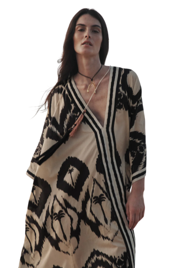 The Wind of Palms cotton tunic dress in ecru