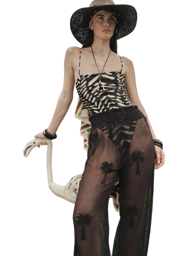 Whispering Tides printed swimsuit in black