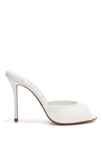 Me Dolly 100 patent-leather mules in white