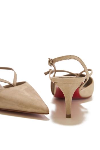 Twistissimo 60 suede pumps in saharienne