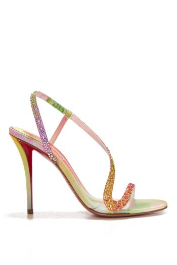 Rosa Z strass botanica 100 satin sandals in multicolour