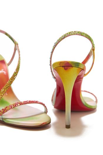 Rosa Z strass botanica 100 satin sandals in multicolour
