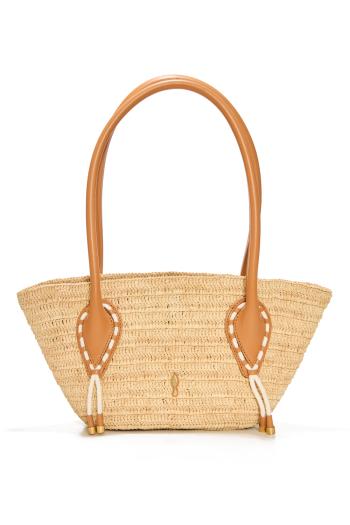 Venus mini raffia basket bag in natural
