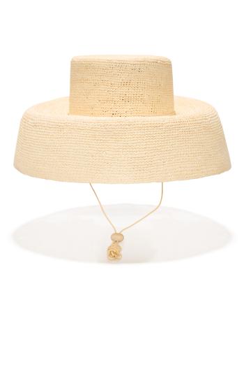 Fierce Muse toquilla straw hat in ecru