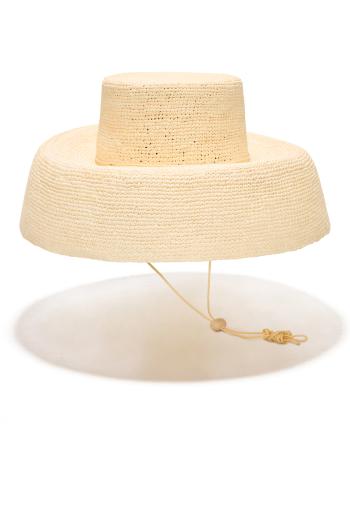 Fierce Muse toquilla straw hat in ecru