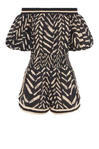 Water Hymn cotton playsuit in black