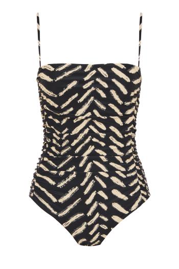 Whispering Tides printed swimsuit in black