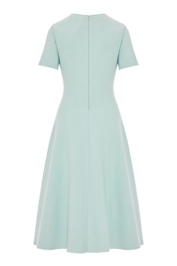 Aline cotton-blend jacquard midi dress in saltwater