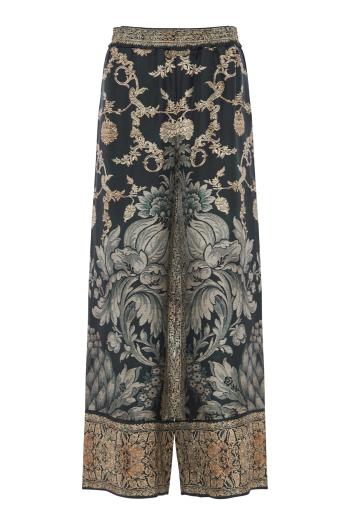 Aloe wide-leg silk pants in black