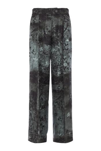 Silk-blend velvet pants in black