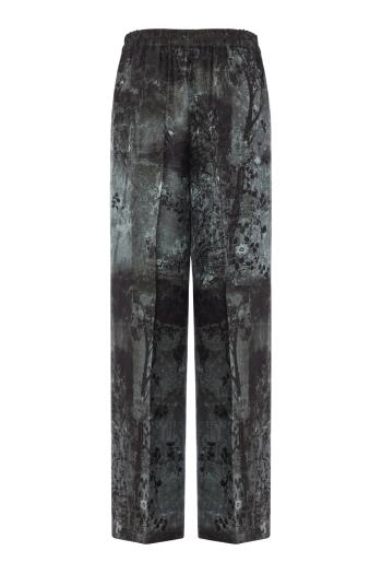 Silk-blend velvet pants in black