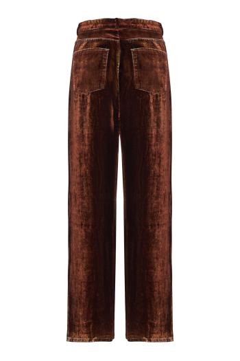 Kanpur silk-blend pants in brown