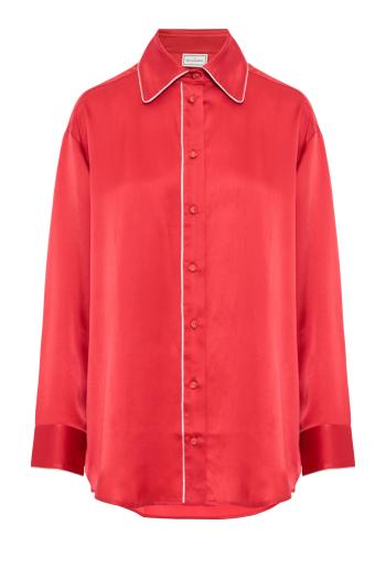 Mutka oversized silk shirt in red