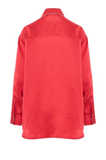 Mutka oversized silk shirt in red