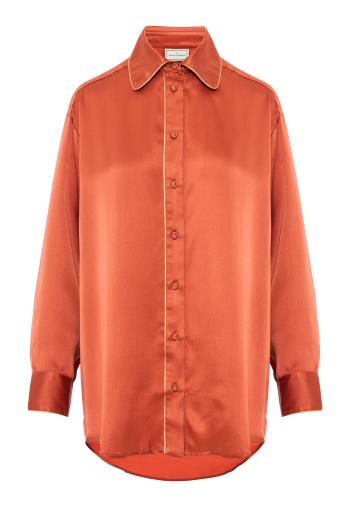 Mutka oversized silk shirt in brucia