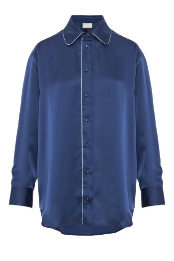 Mutka oversized silk shirt in blue