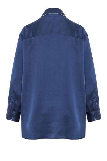Mutka oversized silk shirt in blue