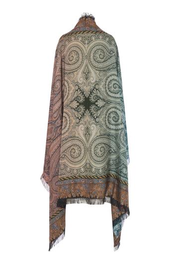 Aloeuw printed silk shawl in pink 135X195