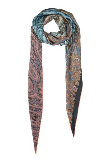 Aloeuw printed silk scarf in pink 65X120