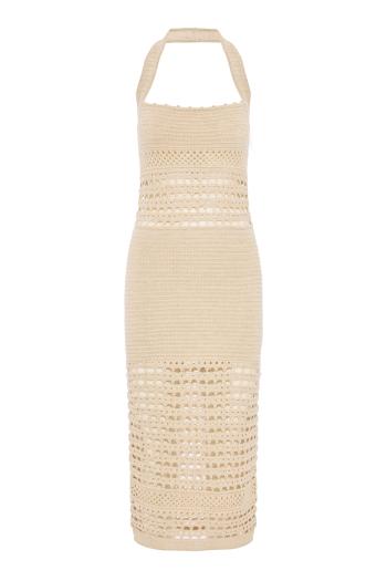 Jaycee metallic crochet dress in bone