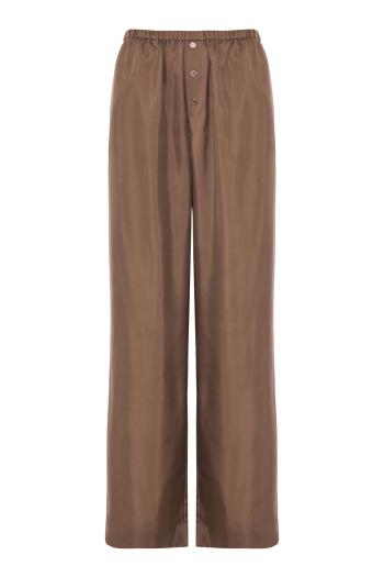 Relaxed silk pants in taupe
