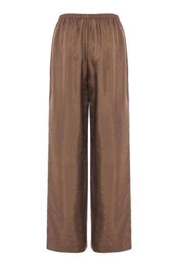 Relaxed silk pants in taupe
