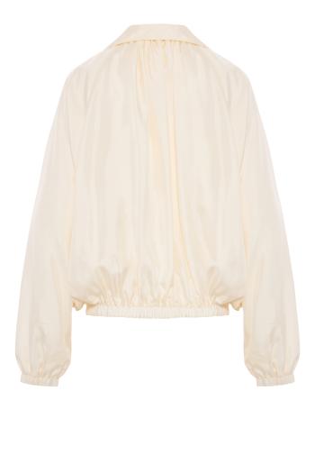 Silk blouson anorak in cream