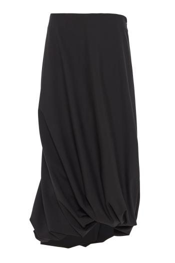 Twisted midi skirt in black