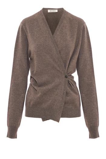 Twisted ballet cardigan in mud
