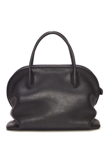 Agnes 12 leather top handle bag in black 