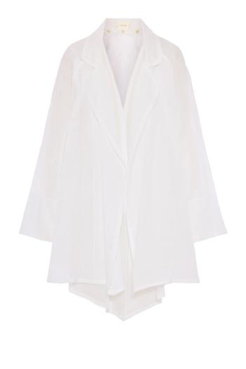 Atlas cotton coat in white