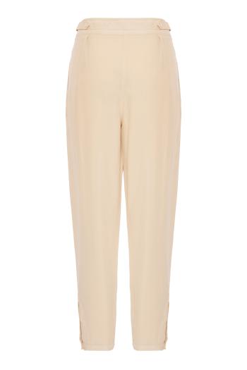 Silk pleated trousers in ivory