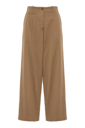 Cotton and cashmere pants in dark sand