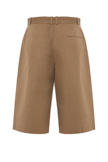 Cotton and cashmere shorts in dark sand