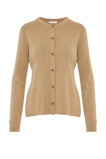 Cotton and silk cardigan in taupe