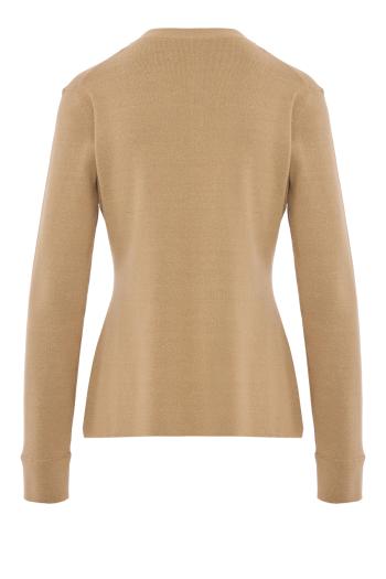 Cotton and silk cardigan in taupe