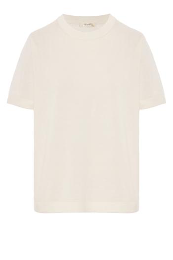 Short-sleeved crewneck t-shirt in in white